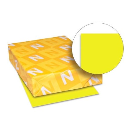 Wausau Neenah Paper Astrobrights Colored Card Stock, 8-1/2in x 11in, Lift-Off Lemon, 250/Pack 21021